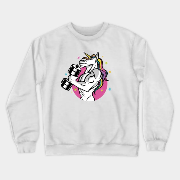 Muscular Unicorn - Funny design Crewneck Sweatshirt by LR_Collections